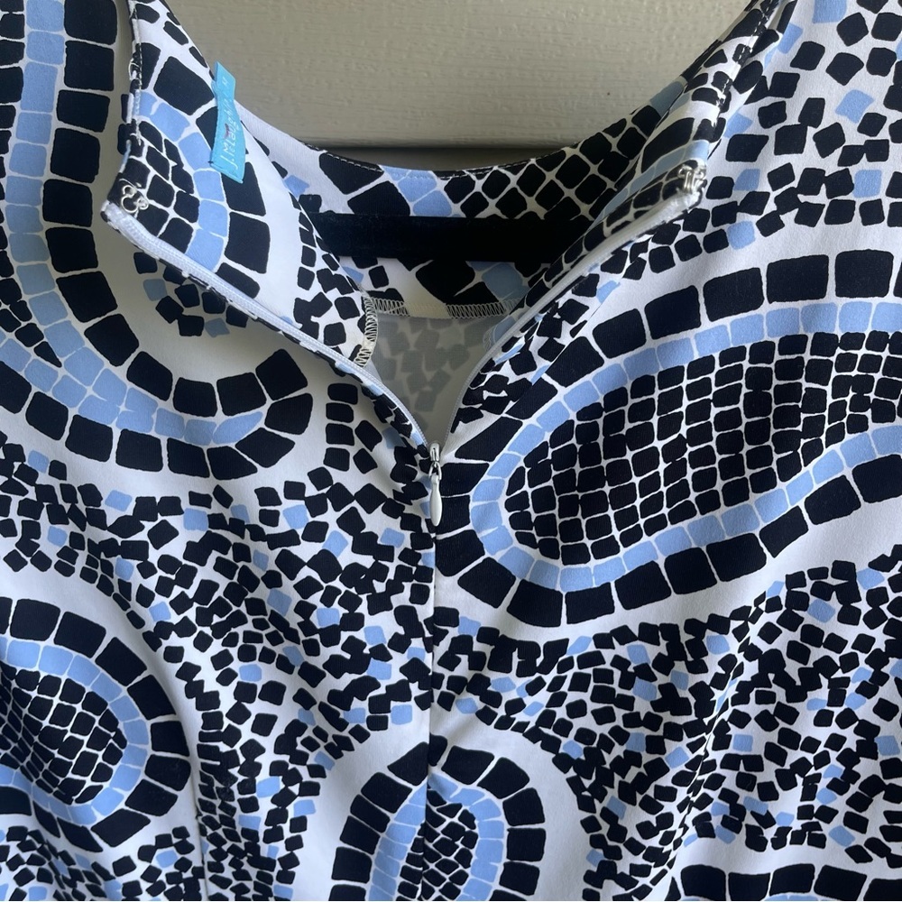 J McLaughlin Catalina Cloth Artsy Dress Blue Paisley 3/4 Sleeve Medium Stretch‎ - Picture 3 of 10